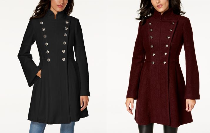 hooded skirted coat